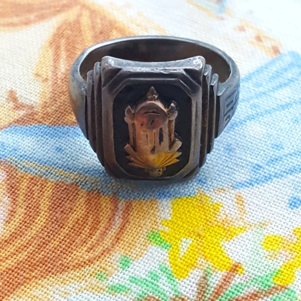 🌙Antique 1939 10k Sterling Class Ring